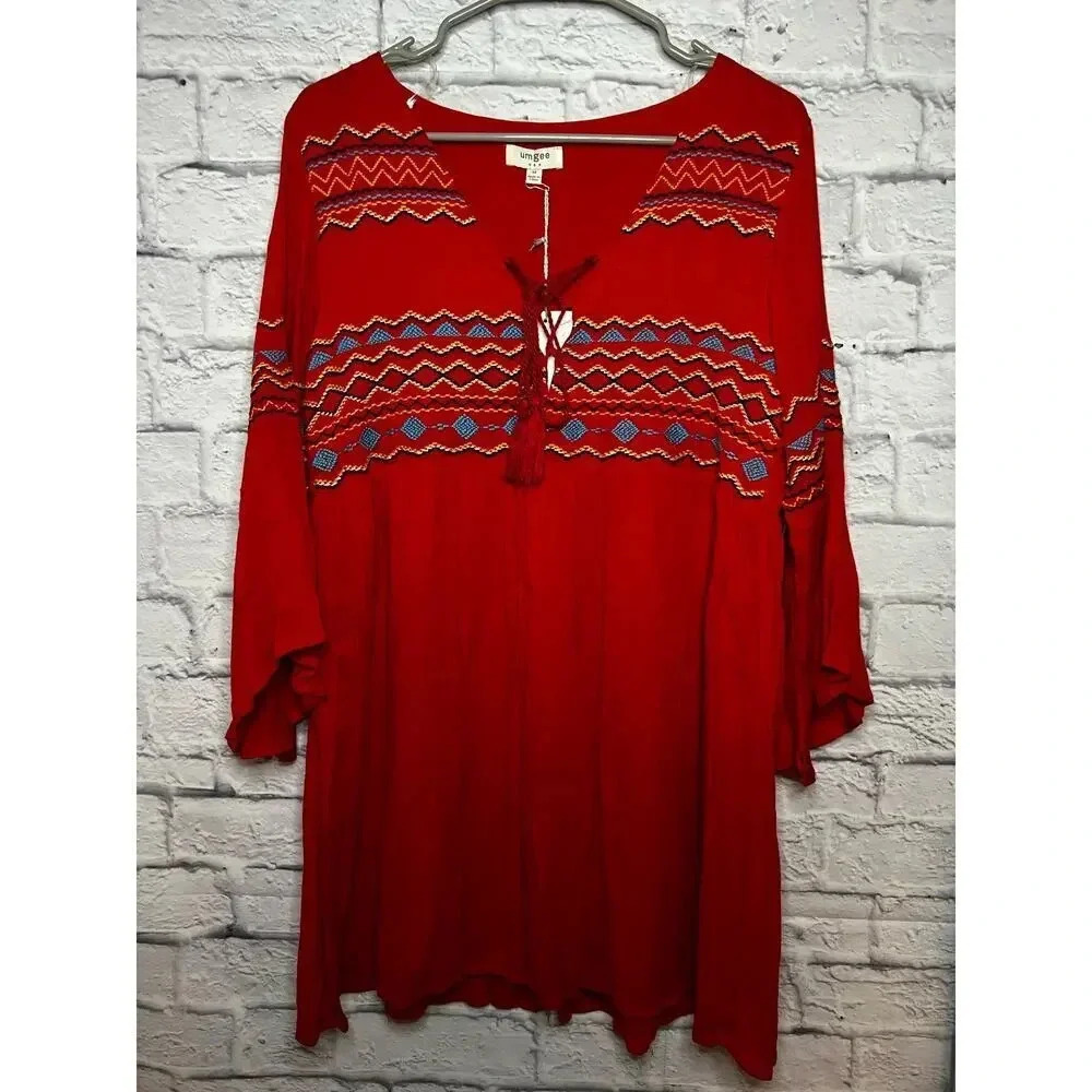 NWT Umgee red boho dress, size M. - Picture 1 of 10